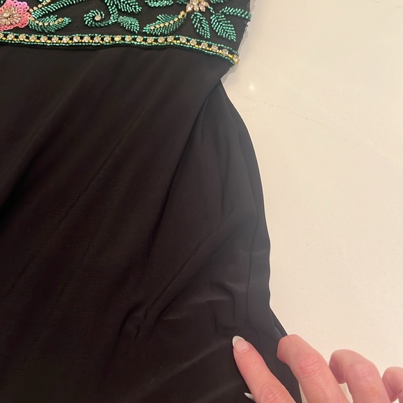 NWT Mac Duggal [ 10 ] 67870 Beaded Illusion High Neck Trumpet Gown Black - Picture 14 of 15